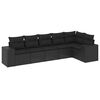 vidaXL Salon de jardin 6 pcs avec coussins noir r&eacute;sine tress&eacute;e