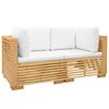 vidaXL Canap&eacute;s d'angle de jardin et coussins 2 pcs Bois teck massif