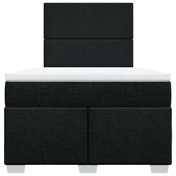 vidaXL Sommier &agrave; lattes de lit avec matelas noir 120x190 cm tissu