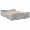 vidaXL Cadre de lit avec tiroirs sans matelas gris b&eacute;ton 120x190 cm