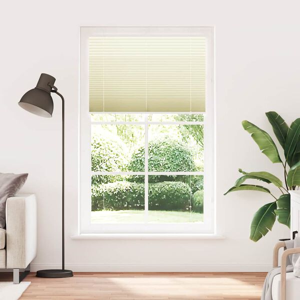 vidaXL Store pliss&eacute; cr&egrave;me 120x200cm largeur du tissu 119,4cm polyester