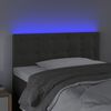vidaXL T&ecirc;te de lit &agrave; LED Gris fonc&eacute; 90x5x78/88 cm Velours