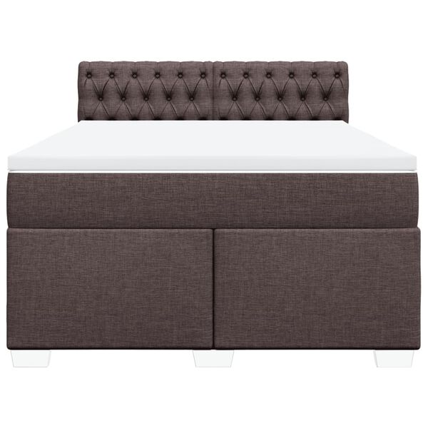 vidaXL Sommier &agrave; lattes de lit avec matelas Marron fonc&eacute; 160x200 cm