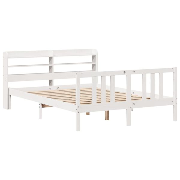 vidaXL Cadre de lit avec t&ecirc;te de lit sans matelas blanc 150x200 cm