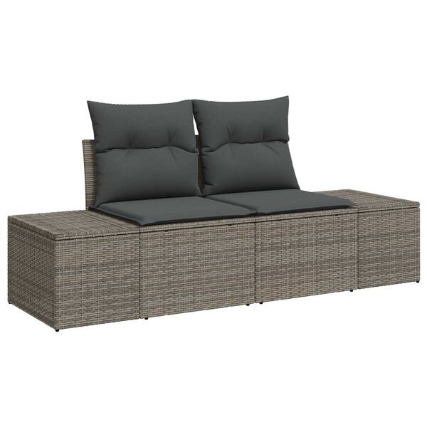 vidaXL Ensemble de canap&eacute; de jardin 8 pcs Gris Poly rotin