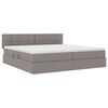 vidaXL Lit avec rangement et LED avec matelas Taupe 200 x 200 cm tissu