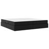 vidaXL Lit avec rangement et matelas avec matelas 2 pcs Noir Cuir