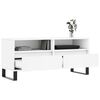 vidaXL Meuble TV blanc 100x34,5x44,5 cm bois d'ing&eacute;nierie