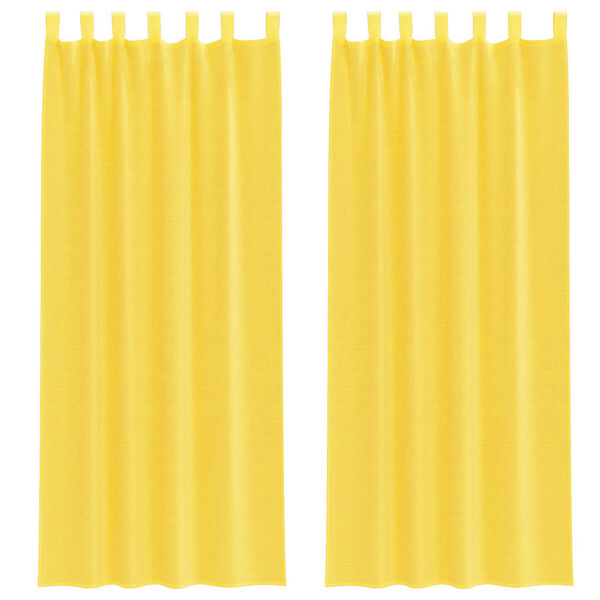 vidaXL Rideaux en voile avec boucles 2 pcs jaune 140x260 cm