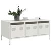 vidaXL Table basse blanc 101,5x50x43,5 cm acier lamin&eacute; &agrave; froid
