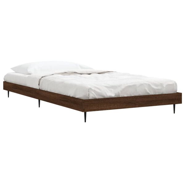vidaXL Cadre de lit sans matelas ch&ecirc;ne marron 90x190cm bois ing&eacute;nierie