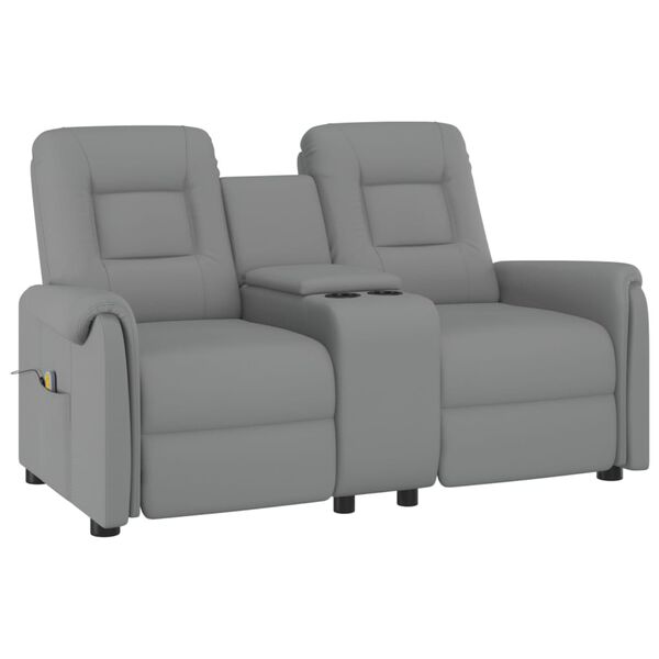 vidaXL Fauteuil de massage inclinable porte-gobelet 2 places gris