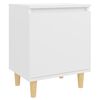 vidaXL Tables de chevet avec pieds en bois 2 pcs Blanc 40x30x50 cm