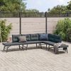 vidaXL Bancs de jardin avec coussins lot de 4 acier enduit de poudre