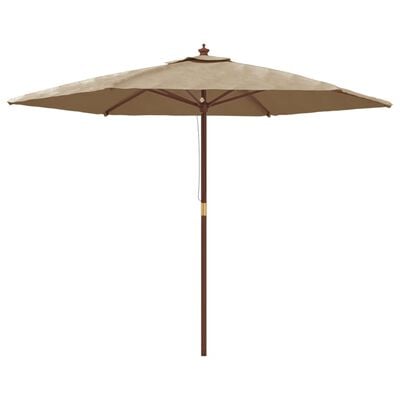 vidaXL Parasol de jardin avec mât en bois taupe 299x240 cm