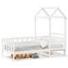 vidaXL Lit de jour avec toit sans matelas blanc 80x200 cm bois massif