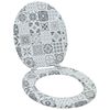 vidaXL Si&egrave;ge de toilette &agrave; fermeture douce Gris 44 x 38 cm Panneau MDF
