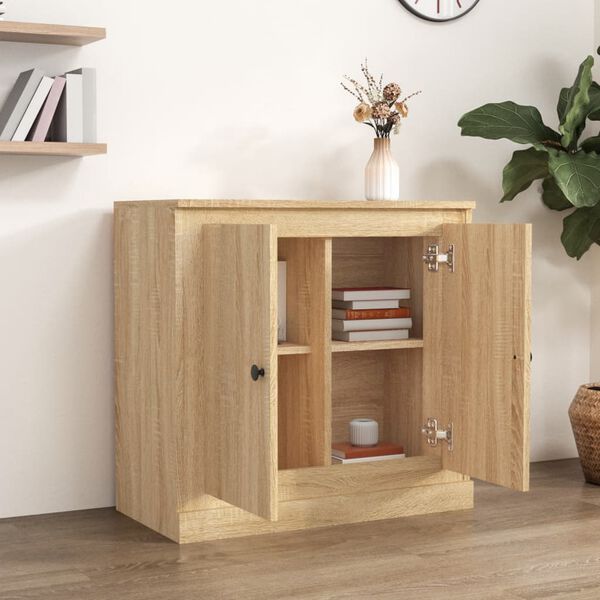 vidaXL Buffet ch&ecirc;ne sonoma 70x35,5x67,5 cm bois d'ing&eacute;nierie