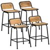 vidaXL Tabourets de bar lot de 4 bois massif manguier brut