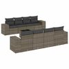 vidaXL Salon de jardin 9 pcs avec coussins gris r&eacute;sine tress&eacute;e