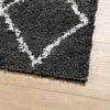 vidaXL Tapis shaggy &agrave; poils longs moderne noir et cr&egrave;me 80x200 cm