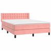 vidaXL Sommier &agrave; lattes de lit avec matelas Rose 140x200 cm Velours