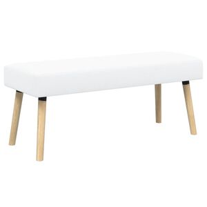 vidaXL Banc capitonn&eacute; canal Blanc 110 x 40 x 46 cm Tissu