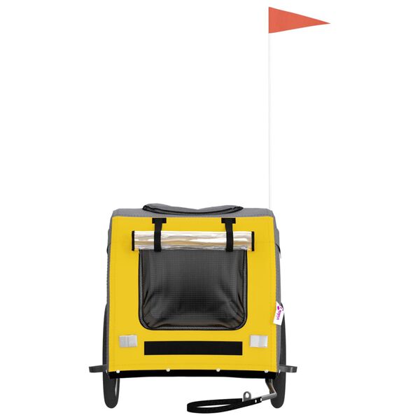 vidaXL Remorque de v&eacute;lo pour animaux de compagnie jaune et gris
