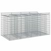vidaXL Lit sur&eacute;lev&eacute; gabion 2 pcs Argent&eacute;