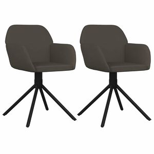 vidaXL Chaises pivotantes &agrave; manger lot de 2 Gris fonc&eacute; Velours
