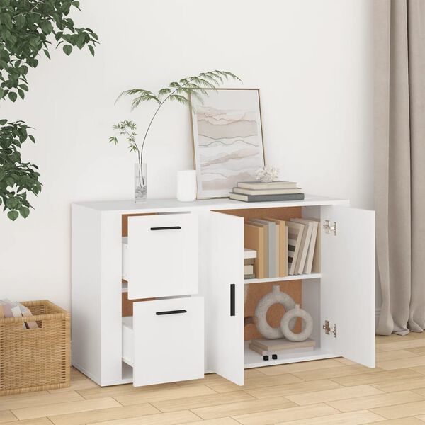 vidaXL Buffet Blanc 100x33x59,5 cm Bois d'ing&eacute;nierie