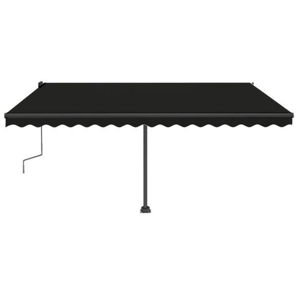 vidaXL Auvent manuel r&eacute;tractable sur pied 400x350 cm Anthracite