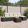 vidaXL Ensemble de canap&eacute; de jardin avec coussin 6 pcs Noir polyrotin