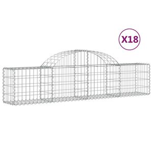 vidaXL Paniers &agrave; gabions arqu&eacute;s 18 pcs 200x30x40/60 cm Fer galvanis&eacute;