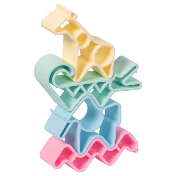 d&euml;na Ensemble de jouets en silicone en forme d'animaux Pastel 4 pcs