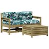 vidaXL Salon de jardin 3 pcs avec coussins bois de pin imprégné