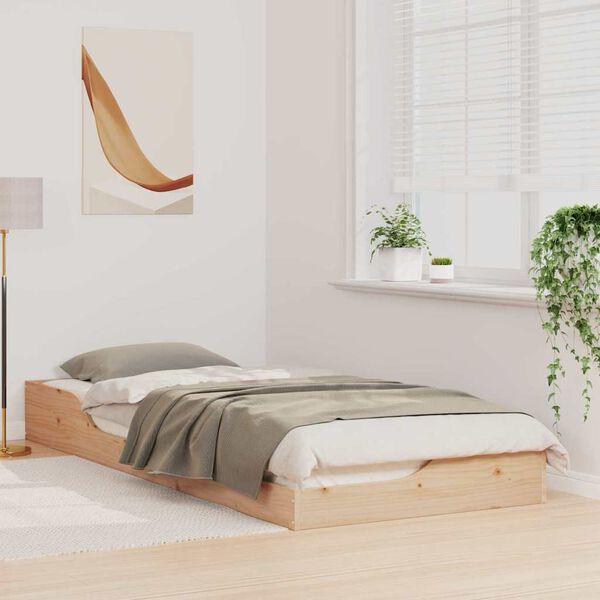 vidaXL Cadre de lit Marron 80 x 220 cm Pin massif