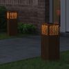 vidaXL Lumi&egrave;re de chemin LED solaire 2 pcs Bronze Acier patin&eacute;