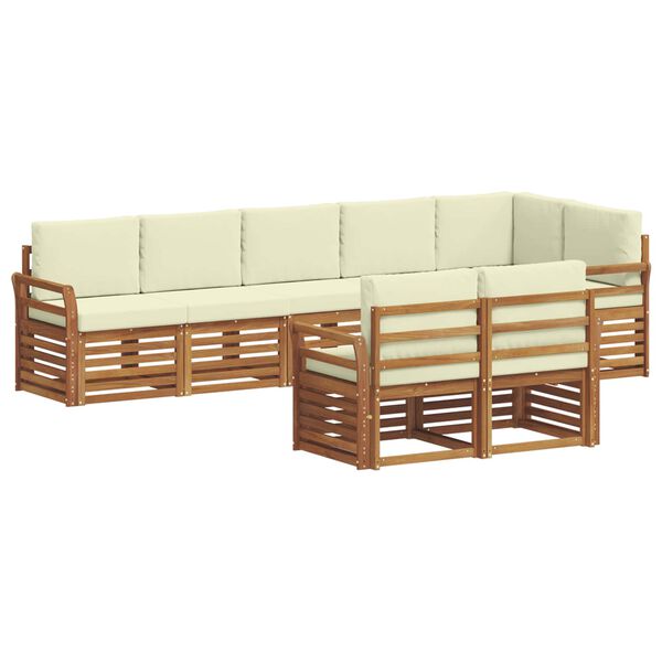 vidaXL Ensembles de canap&eacute;s avec coussin 8 pcs Naturel et Cr&egrave;me