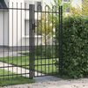 vidaXL Portail de cl&ocirc;ture BOXTEL &agrave; porte simple avec arc en haut, acier 1x2 m noir