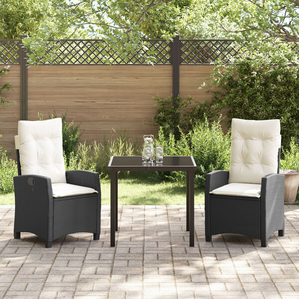 vidaXL Ensemble de salle &agrave; manger pour jardin 9 pcs Noir polyrotin