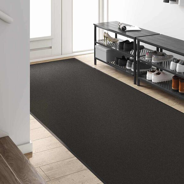 vidaXL Tapis d'entr&eacute;e Autre Noir 120 x 250 cm Polypropyl&egrave;ne et vinyle