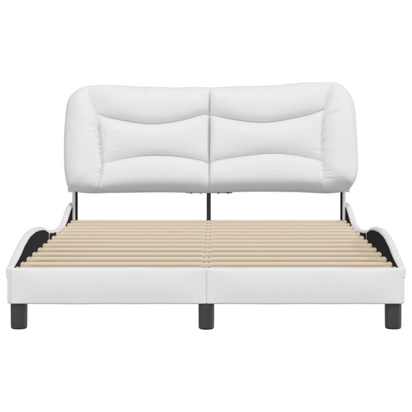 vidaXL Cadre de lit sans matelas Hvar blanc 120x200 cm similicuir