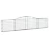 vidaXL Paniers &agrave; gabions arqu&eacute;s 9 pcs 400x30x80/100 cm Fer galvanis&eacute;