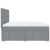 vidaXL Sommier &agrave; lattes de lit avec matelas Gris clair 200x200cm Tissu