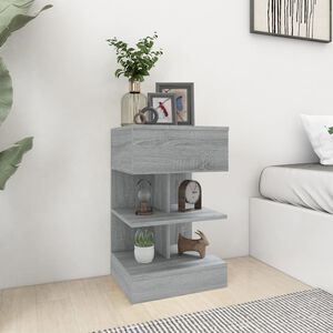 vidaXL Table de chevet Sonoma gris 40x35x65 cm Bois d'ing&eacute;nierie