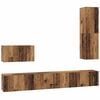 vidaXL Meuble TV mural 4 pc Bois Ancien Bois d'ing&eacute;nierie