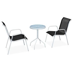 vidaXL Ensemble de bistro 3 pcs Acier Noir
