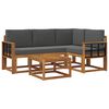 vidaXL Ensemble de canap&eacute;s d'ext&eacute;rieur 5 pc Naturel et Anthracite