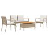vidaXL Ensemble de jardin Beige polyrotin